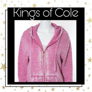 Kings Of Cole Pink Studded Hoodie Jacket Sz XS